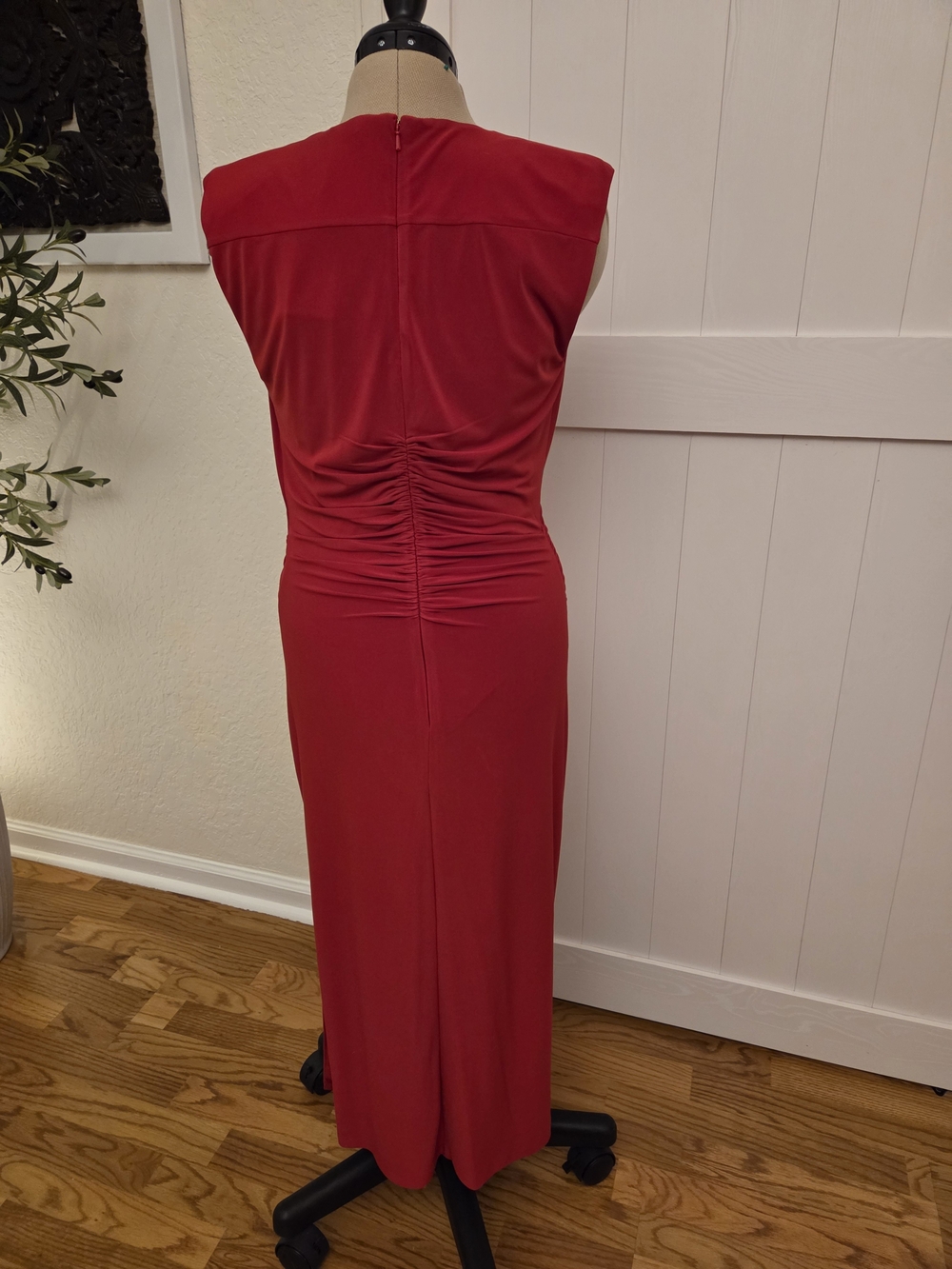 Ramy Brook Red Plunge Ruched Dress - Picture 5 of 12